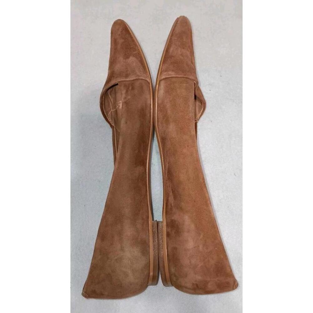 EUC Brown Crown Vintage Noelle Pointed Toe Flats Womens Size 7 Faux Suede... - Picture 6 of 8